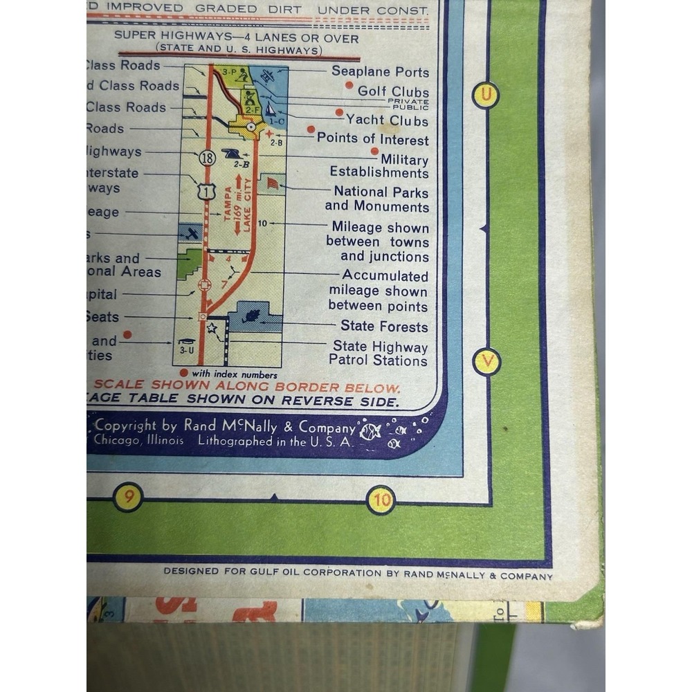 Vintage 1950s Gulf Tourguide Road Map Florida Vacation Gas Oil Service Station - Picture 6 of 6
